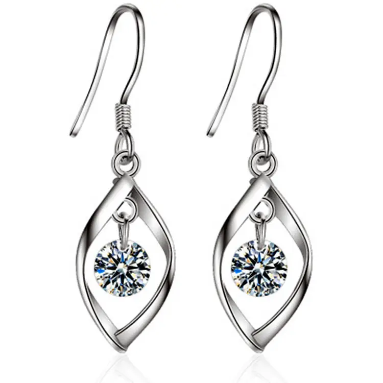 Sterling Silver Zircon Earrings Korean Style Sweet Elegant - Image 4