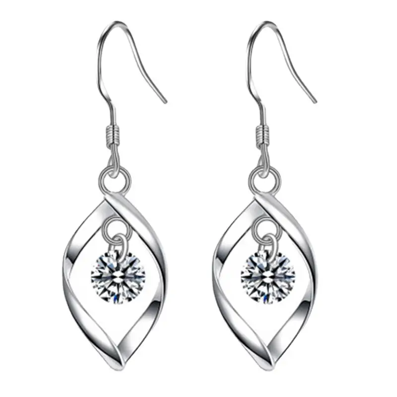Sterling Silver Zircon Earrings Korean Style Sweet Elegant - Image 6