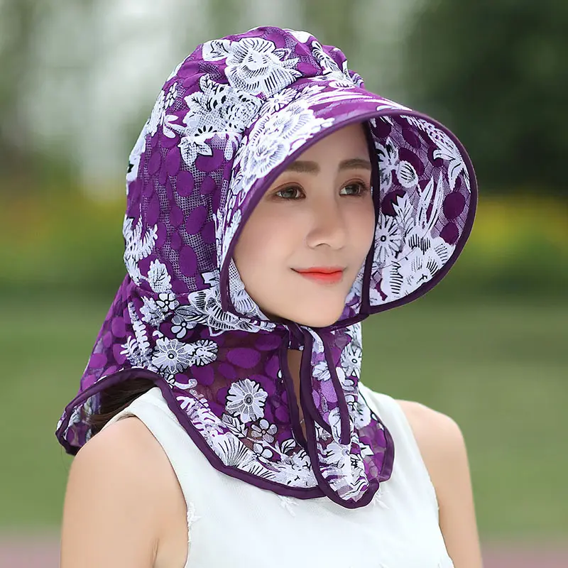 Blue Floral Foldable Sun Hat for Kids Beach Wear - Image 3
