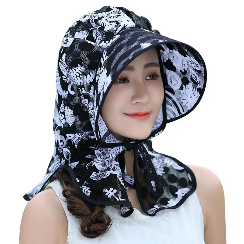Blue Floral Foldable Sun Hat for Kids Beach Wear - Image 4