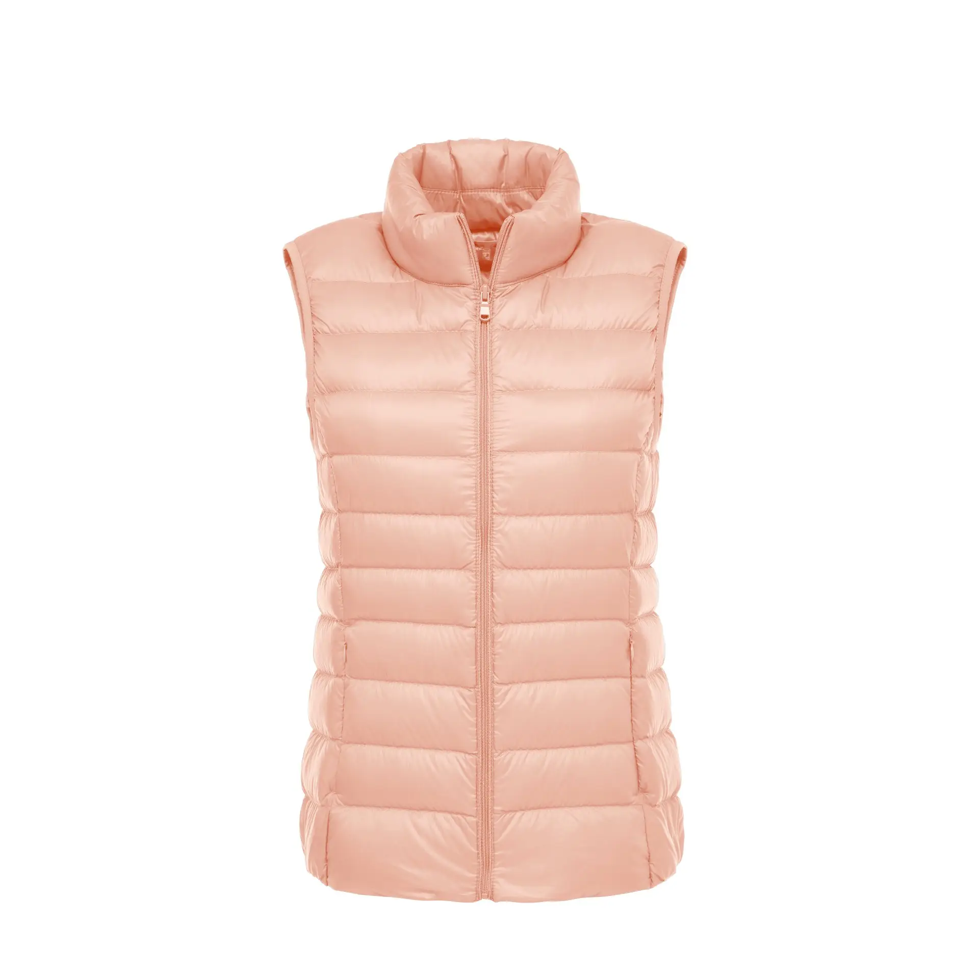 Women's Red Stand Collar Puffer Vest Light Down Liner