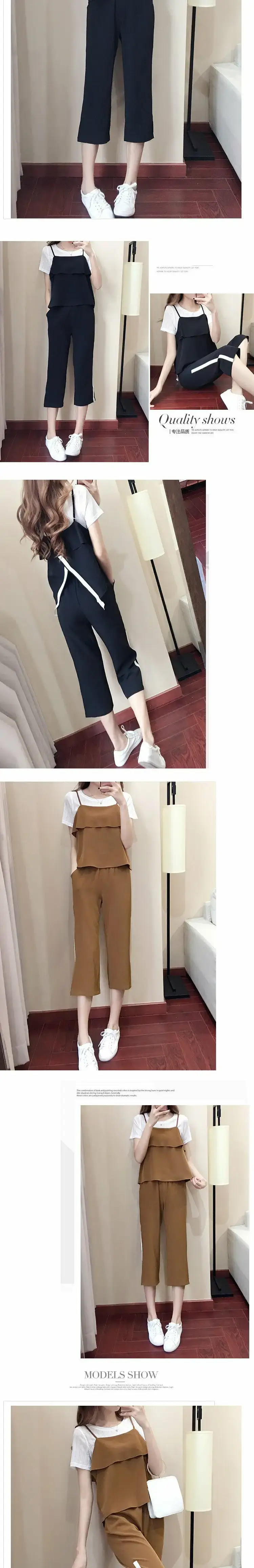 2025 Summer Women's Green Three-Piece Suit Wide Leg Pants — feature 3