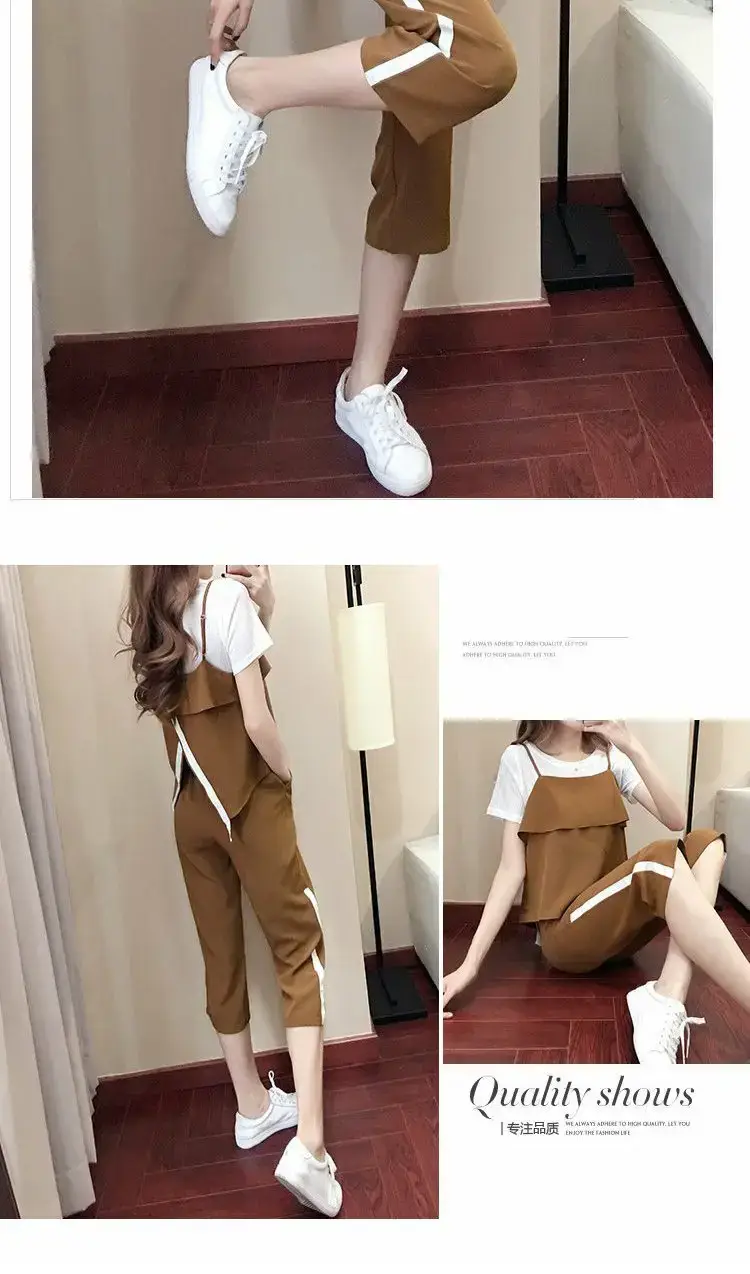 2025 Summer Women's Green Three-Piece Suit Wide Leg Pants — feature 4