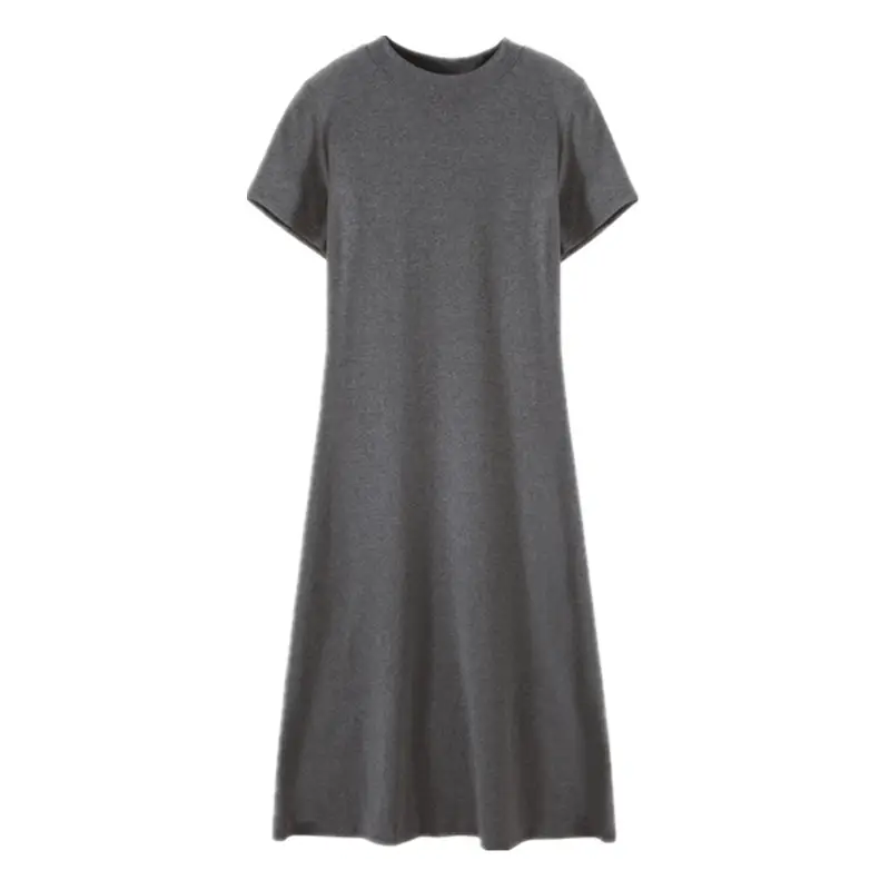 Black Korean Style Loose Sleeve Mid-Length A-Line Dress