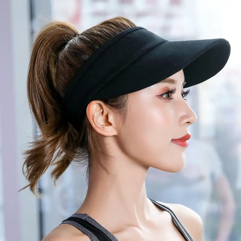 Women White UV Visor Cap Summer Sports Sunshade - Image 13