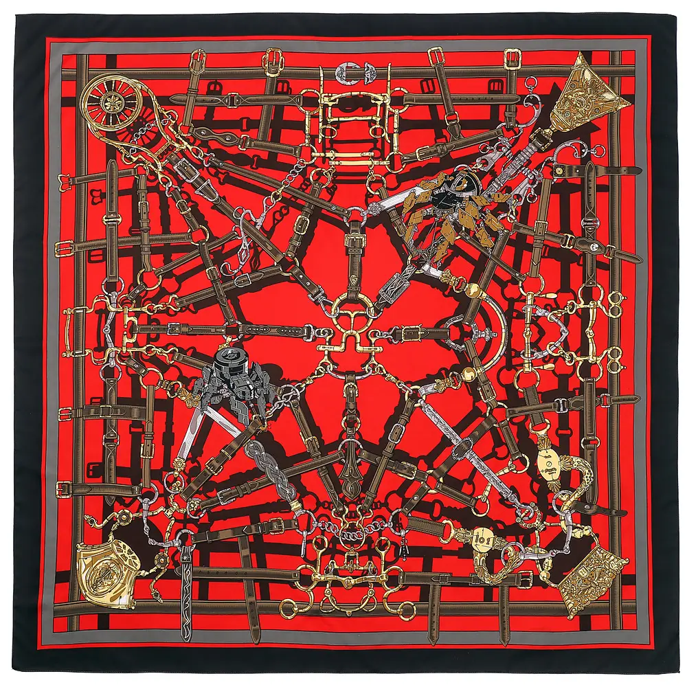 European American Belt Chain Lock Scarf Large Square - Image 2