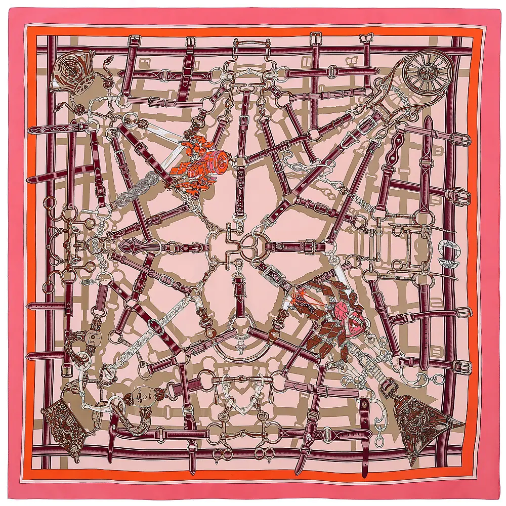 European American Belt Chain Lock Scarf Large Square - Image 4