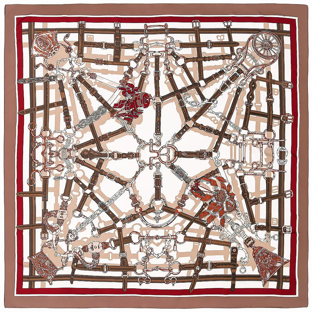 European American Belt Chain Lock Scarf Large Square - Image 5