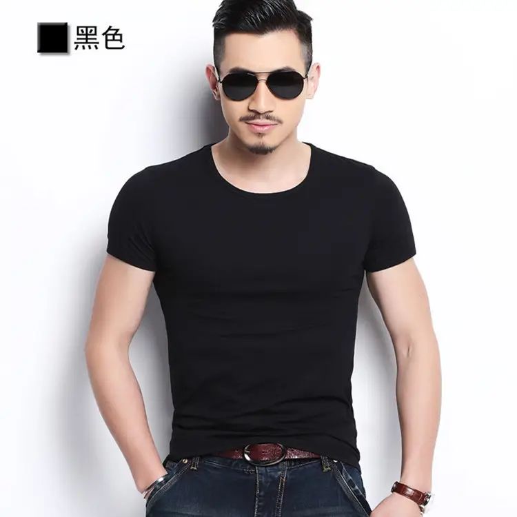 Men's Black Slim Fit T-Shirt Short Sleeve - Image 14