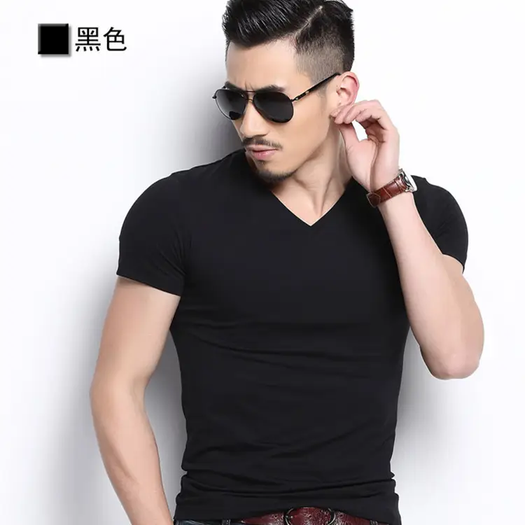 Men's Black Slim Fit T-Shirt Short Sleeve - Image 9