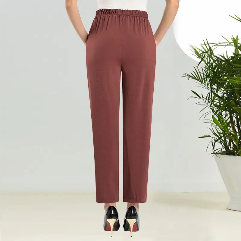 Women's Brown Wide Elapsed Summer Pants Large - Image 7