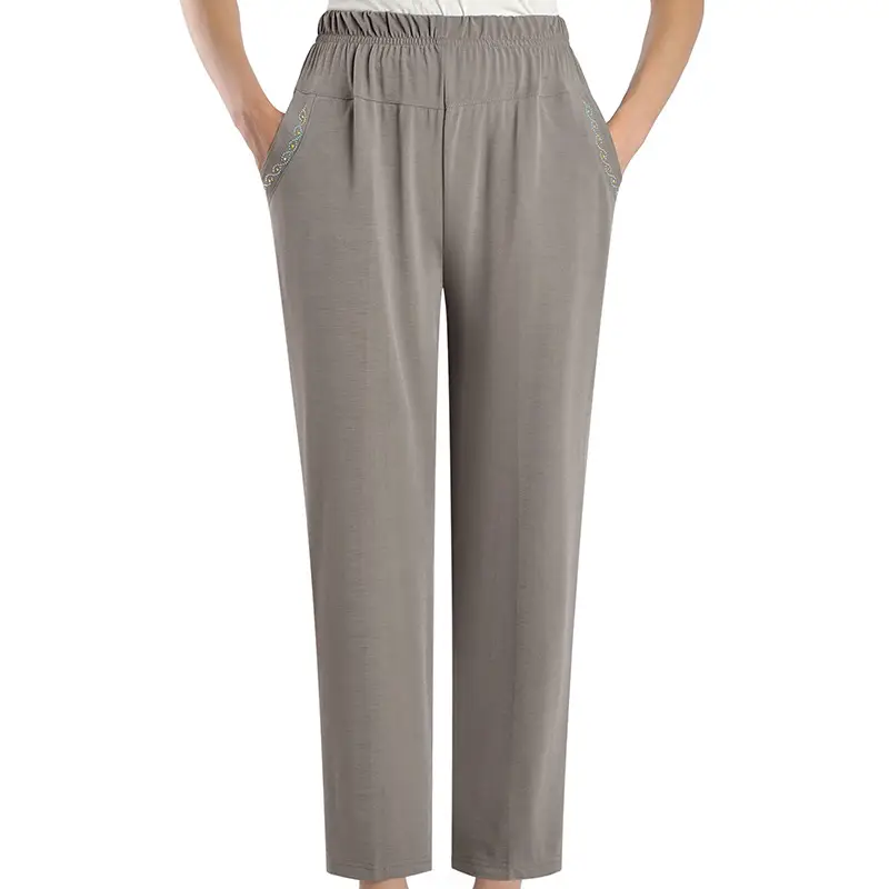 Women's Brown Wide Elapsed Summer Pants Large - Image 2