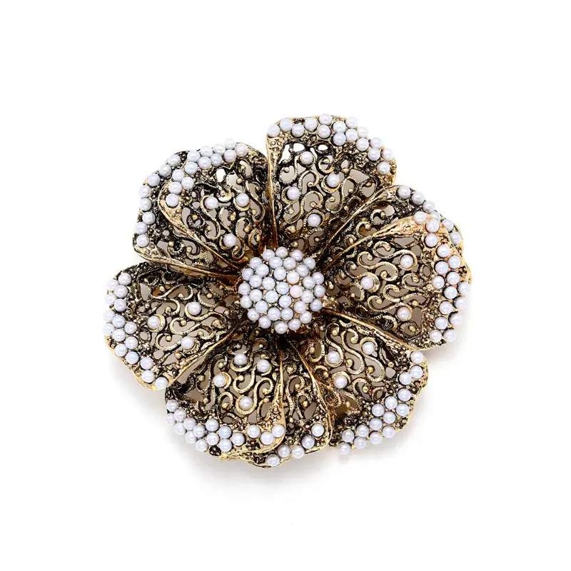 Vintage Pearl Flower Brooch for Women - Image 6
