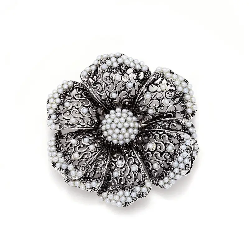 Vintage Pearl Flower Brooch for Women - Image 7