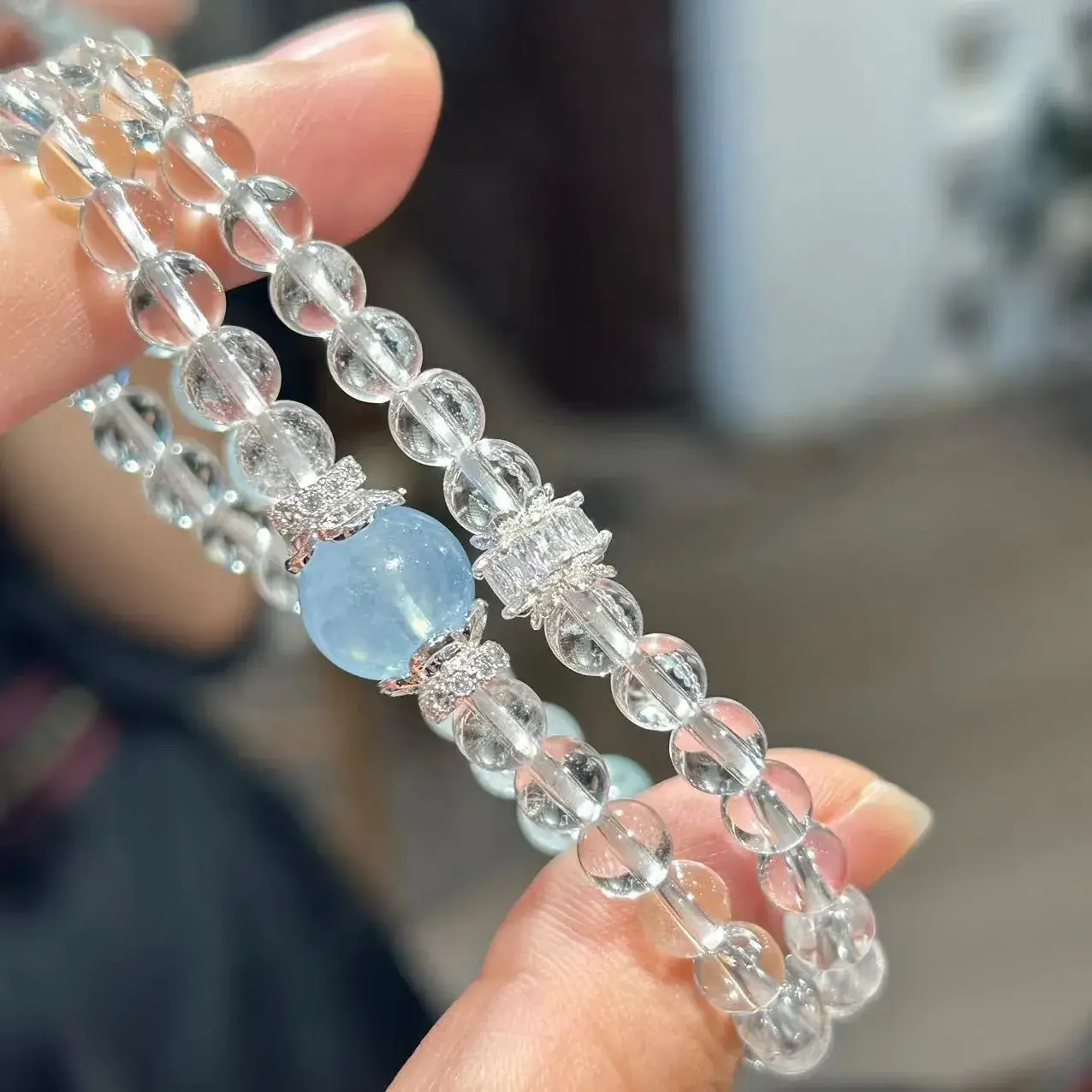 Aquamarine Crystal Bracelet for Women - Image 4