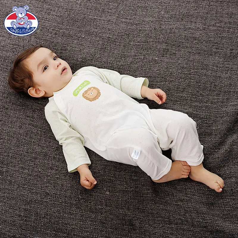 Baby Long Sleeve Pajamas Bamboo Fiber Spring - Image 14