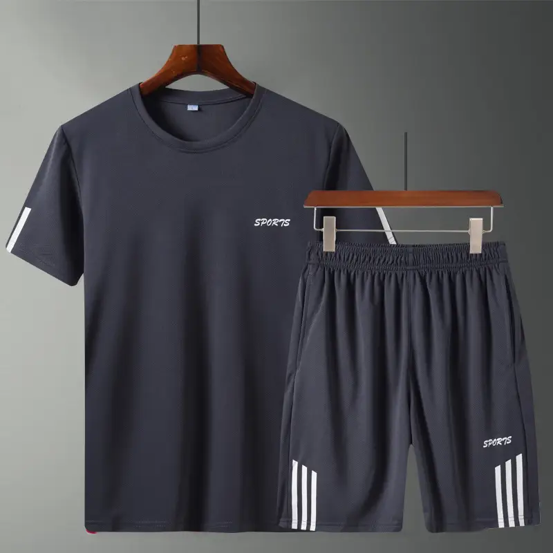Men Black Penguins Sports T-Shirt & Shorts Set - Image 3