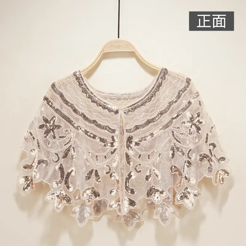 Black Sequin Shawl Cardigan Dress for Women - Image 3