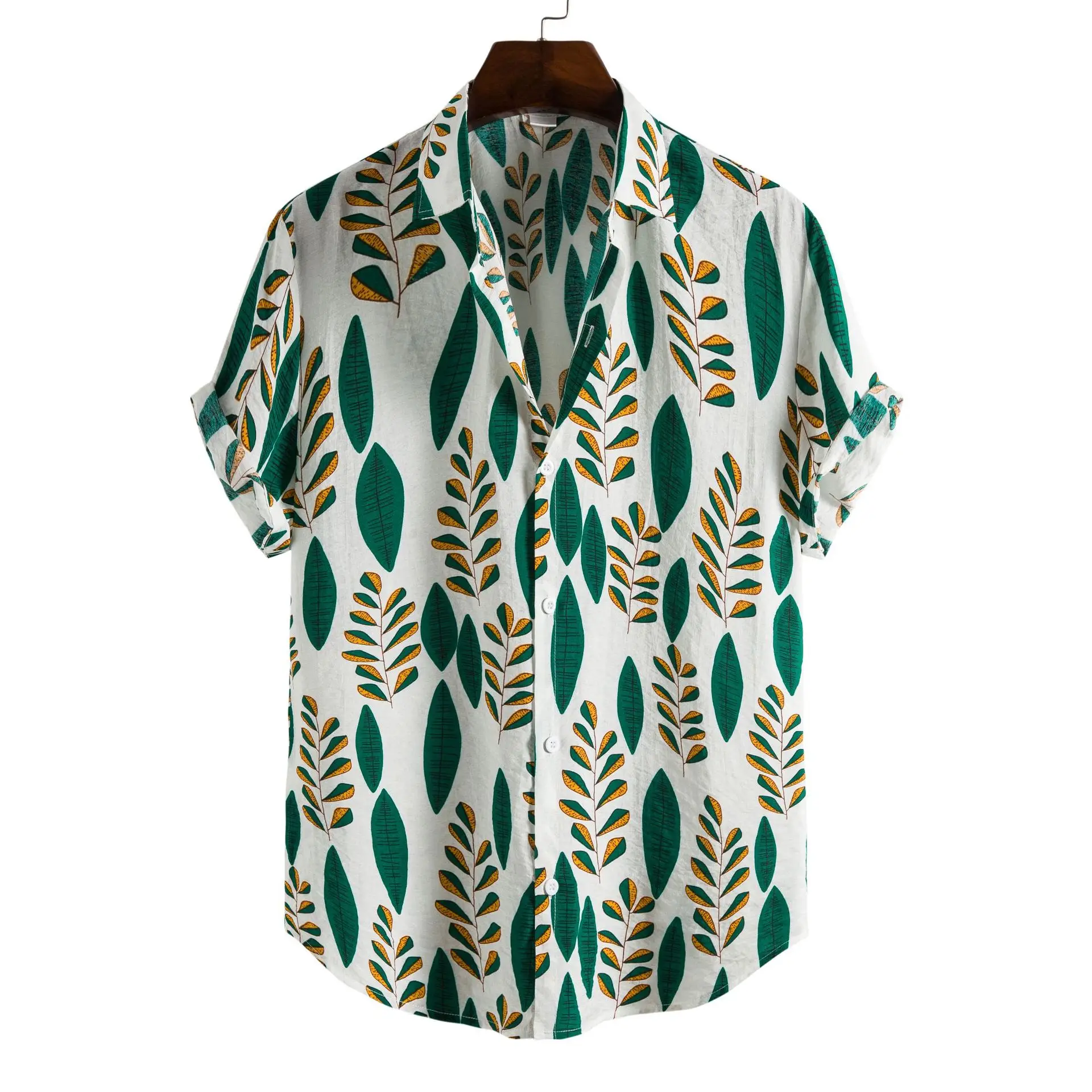 Men's 2020CS Printed Short Sleeve Shirt Blue Red Patchwork - Image 28