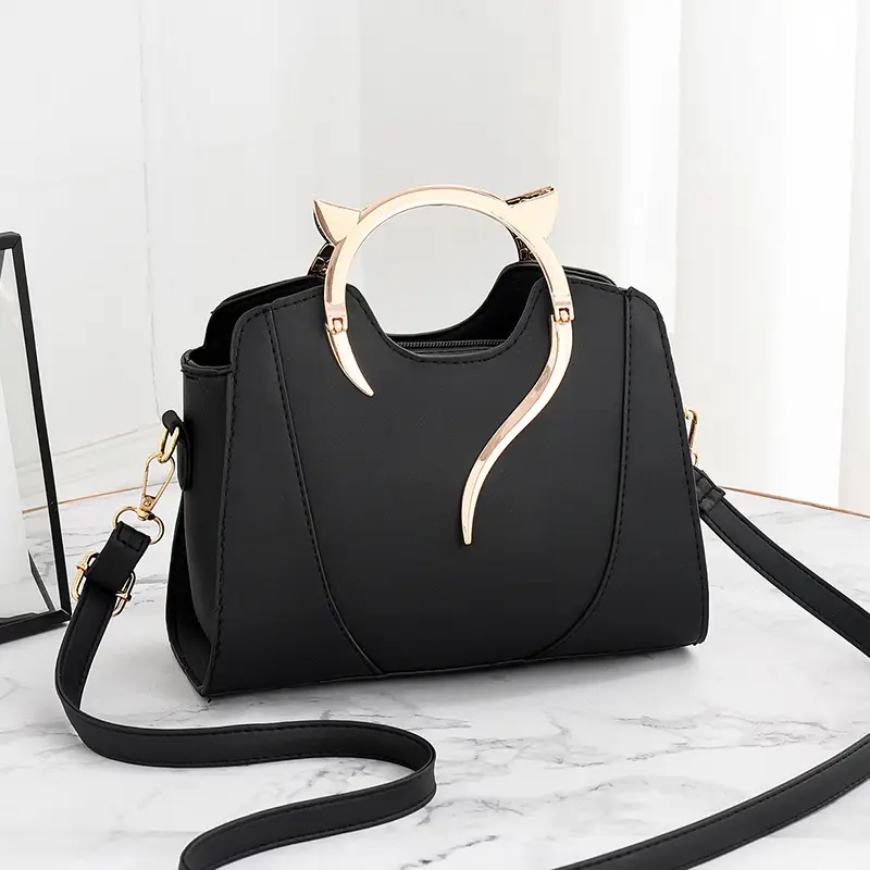 Green Gold Handle Ladies Handbag Large Capacity - Image 2
