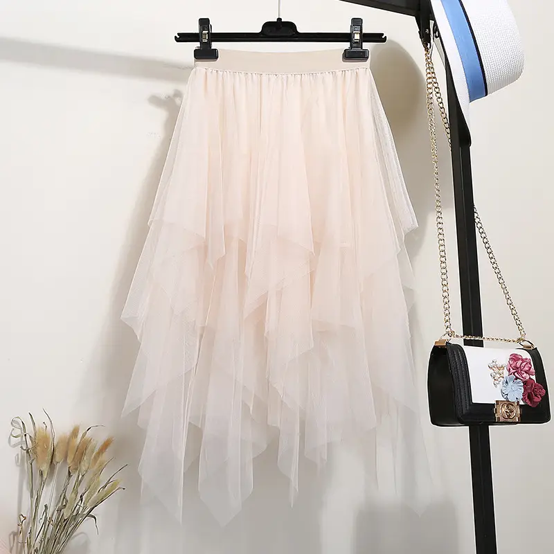 Joker Gradient Mesh Skirt Pink 2023 Summer - Image 53