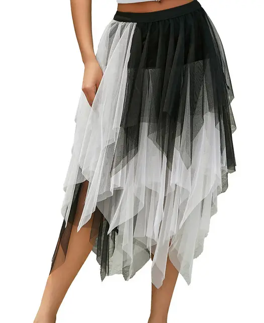 Joker Gradient Mesh Skirt Pink 2023 Summer - Image 15
