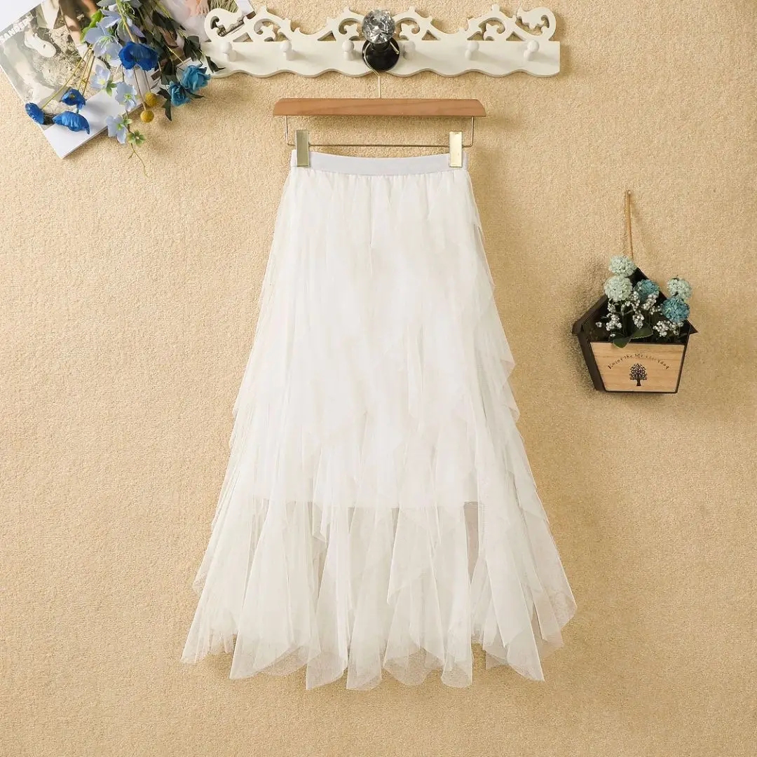Joker Gradient Mesh Skirt Pink 2023 Summer - Image 26