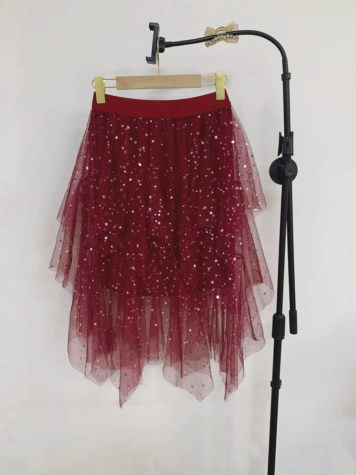 Joker Gradient Mesh Skirt Pink 2023 Summer - Image 46