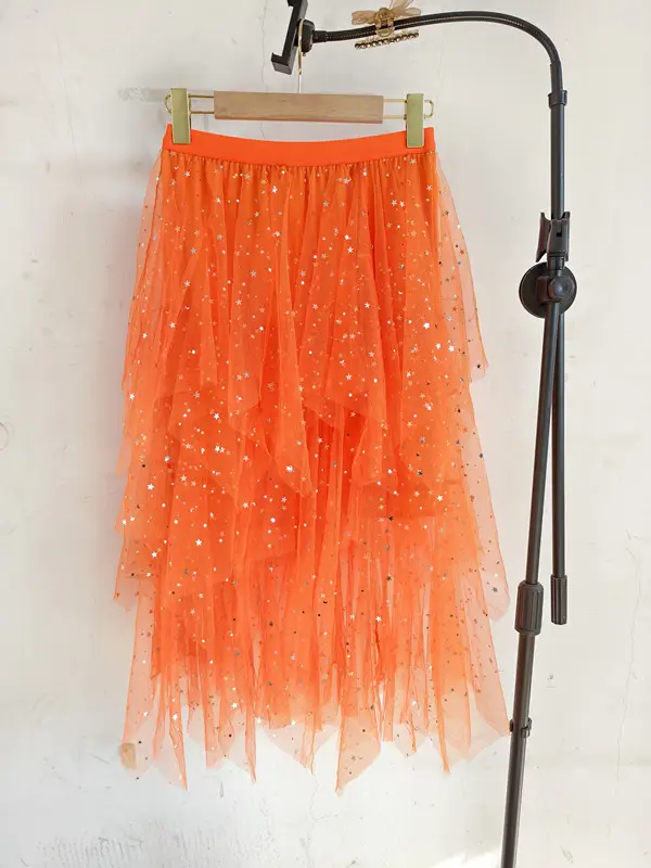 Joker Gradient Mesh Skirt Pink 2023 Summer - Image 48