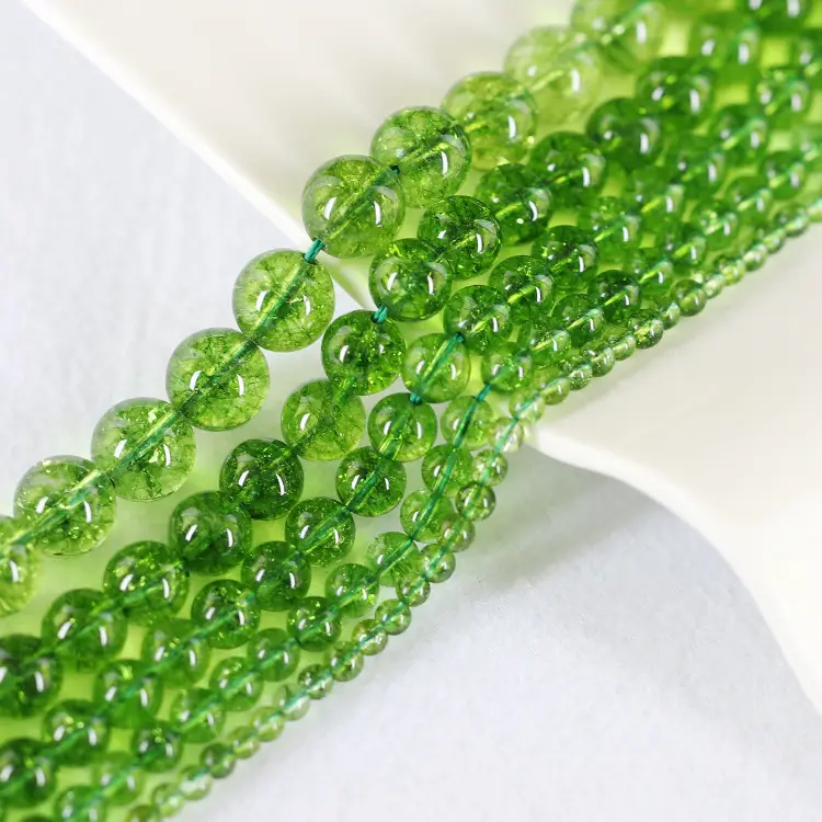 Olive Green Crystal Loose Beads for Women's Jewelry