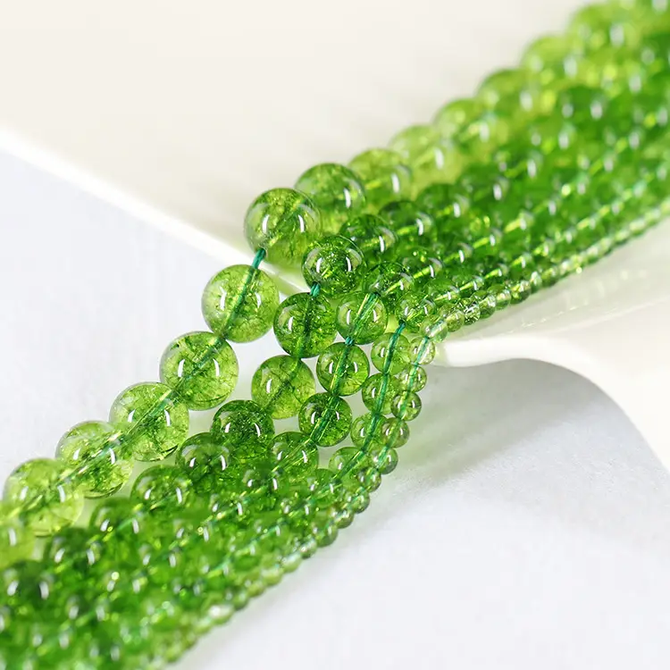 Olive Green Crystal Loose Beads for Women's Jewelry
