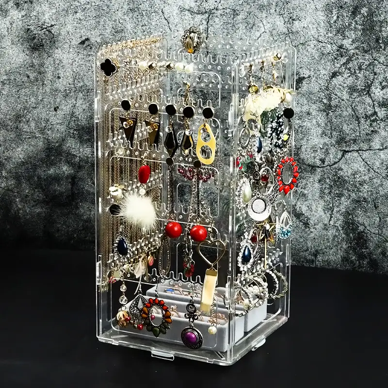 Multi-Layer Earrings & Necklaces Display Rack 30x15cm Black - Image 12