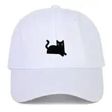 Women's Black Smiley Cotton Baseball Cap Large Bristle — feature 8