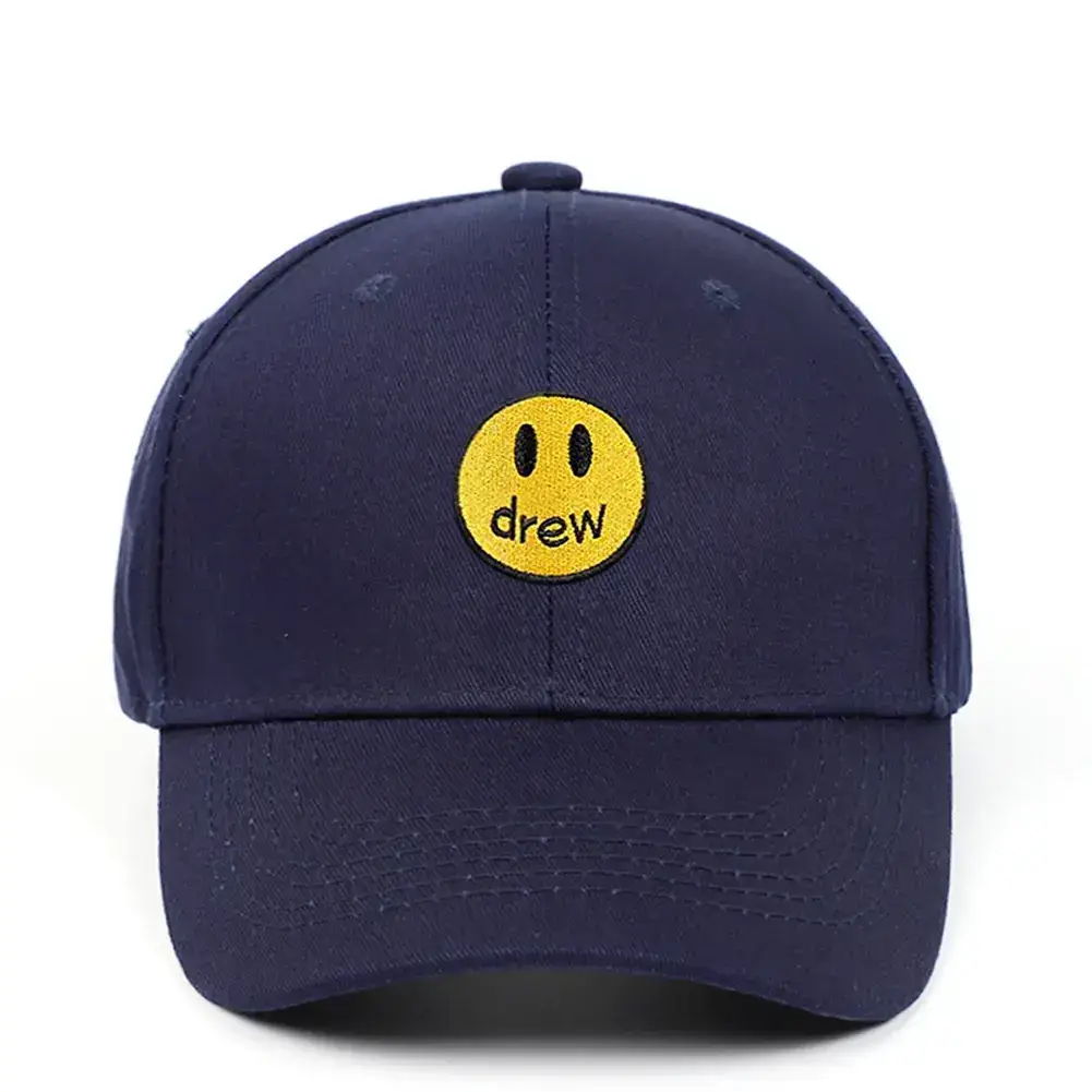 Women's Black Smiley Cotton Baseball Cap Large Bristle - Image 10