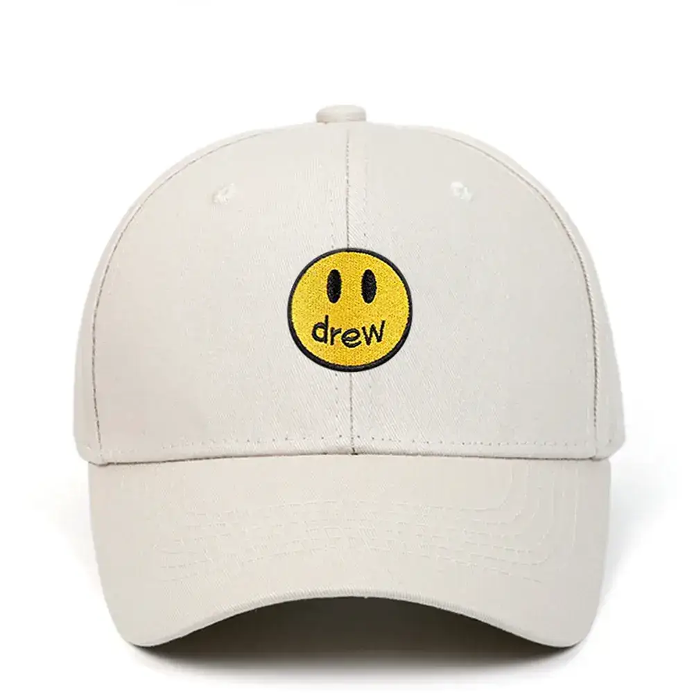 Women's Black Smiley Cotton Baseball Cap Large Bristle - Image 11