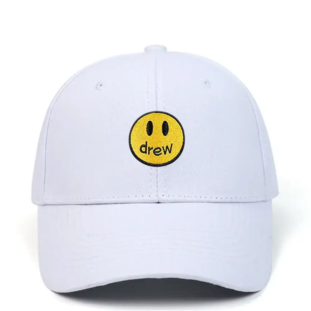 Women's Black Smiley Cotton Baseball Cap Large Bristle - Image 6