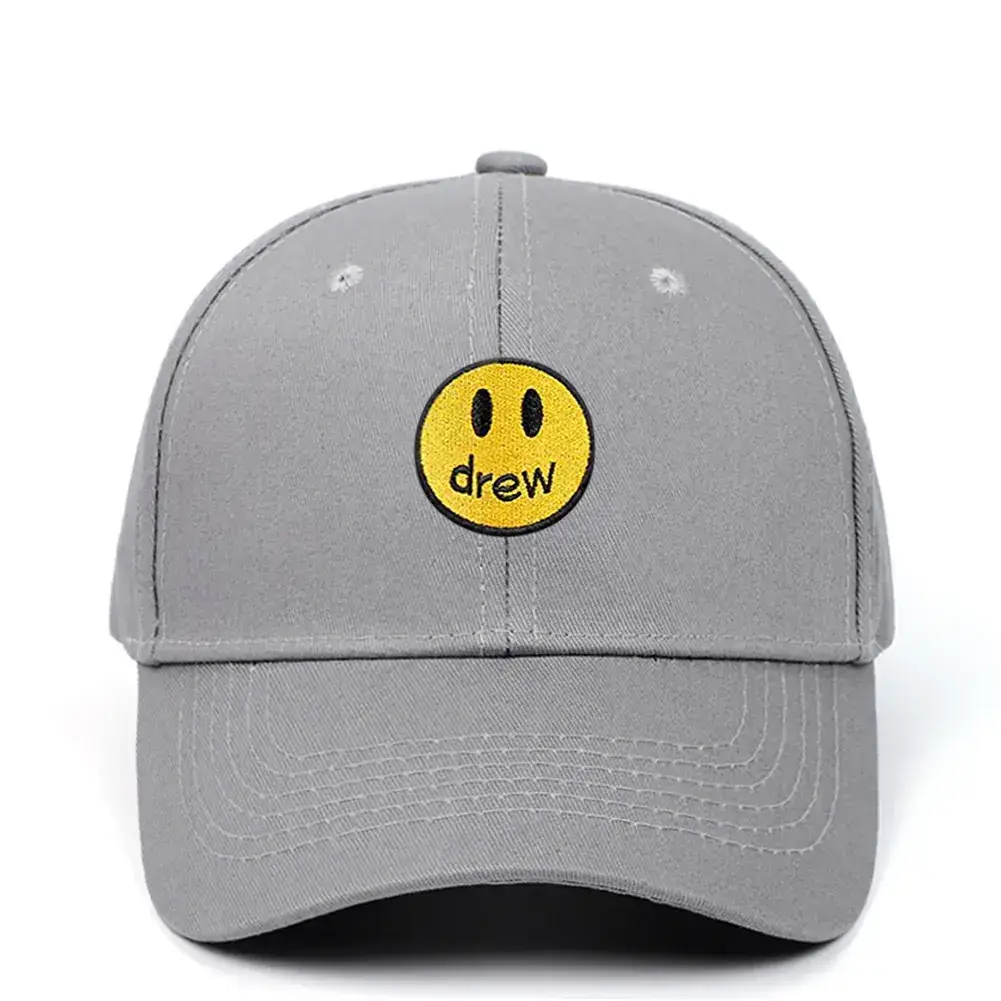 Women's Black Smiley Cotton Baseball Cap Large Bristle - Image 9