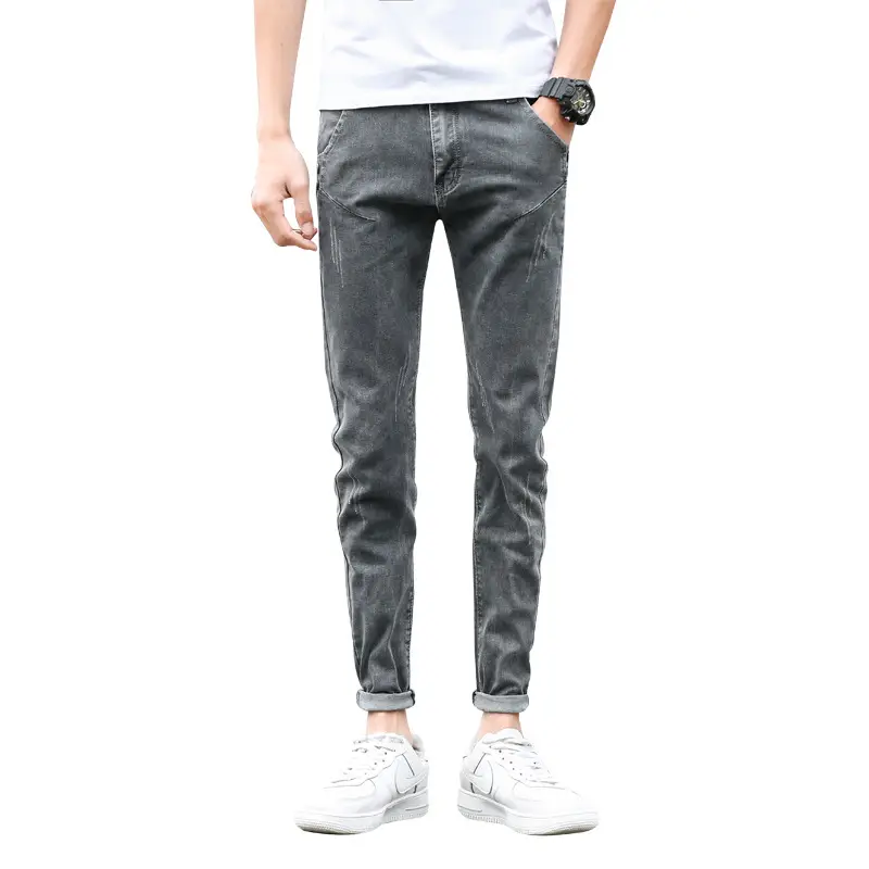 Men Slim Fit Skinny Jeans Winter Stretch Korean Style - Image 7