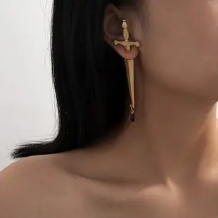 Punk Hollow Letter Earrings Gold Finish — feature 12