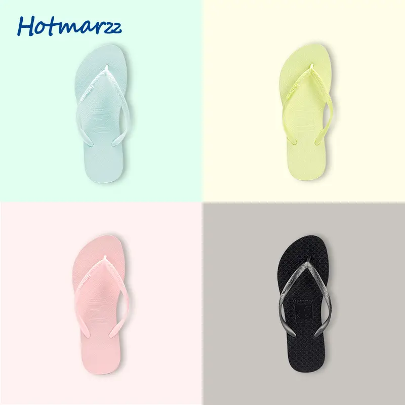 Hotmarzz Black Solid Color Flip-Flops Couple Style Beach Sandals Casual Slippers for Women Indoor Home Slippers - Image 7