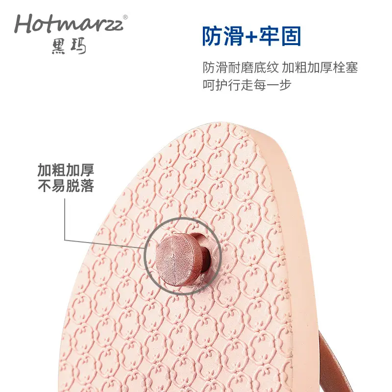 Hotmarzz Black Solid Color Flip-Flops Couple Style Beach Sandals Casual Slippers for Women Indoor Home Slippers - Image 9