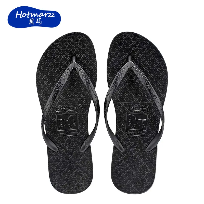 Hotmarzz Black Solid Color Flip-Flops Couple Style Beach Sandals Casual Slippers for Women Indoor Home Slippers - Image 10