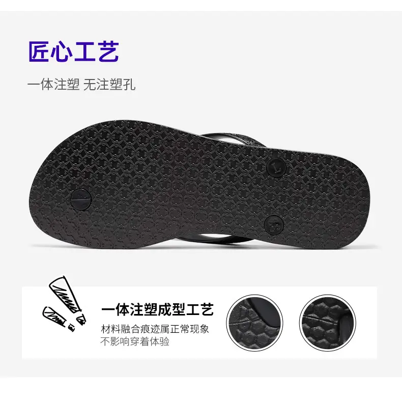 Hotmarzz Black Solid Color Flip-Flops Couple Style Beach Sandals Casual Slippers for Women Indoor Home Slippers — feature 11