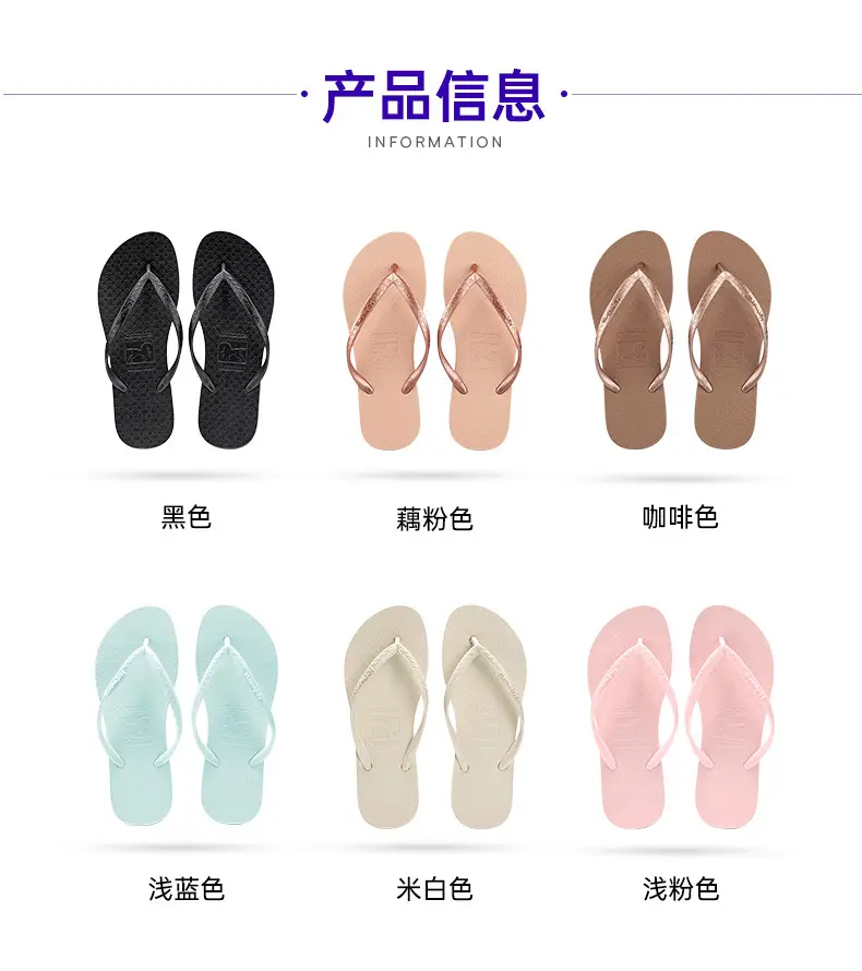 Hotmarzz Black Solid Color Flip-Flops Couple Style Beach Sandals Casual Slippers for Women Indoor Home Slippers — feature 5