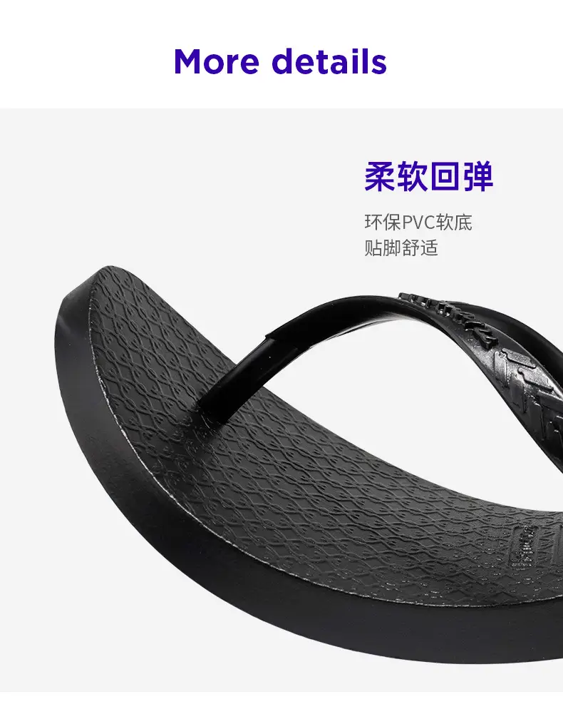 Hotmarzz Black Solid Color Flip-Flops Couple Style Beach Sandals Casual Slippers for Women Indoor Home Slippers — feature 7