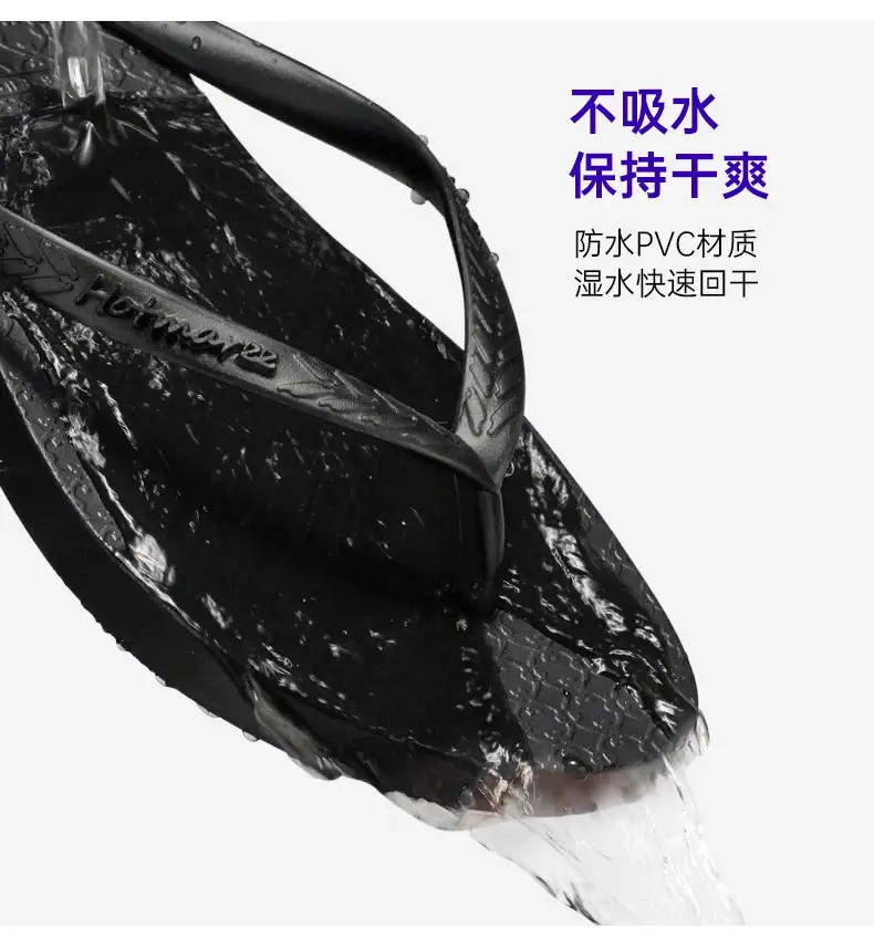 Hotmarzz Black Solid Color Flip-Flops Couple Style Beach Sandals Casual Slippers for Women Indoor Home Slippers — feature 8
