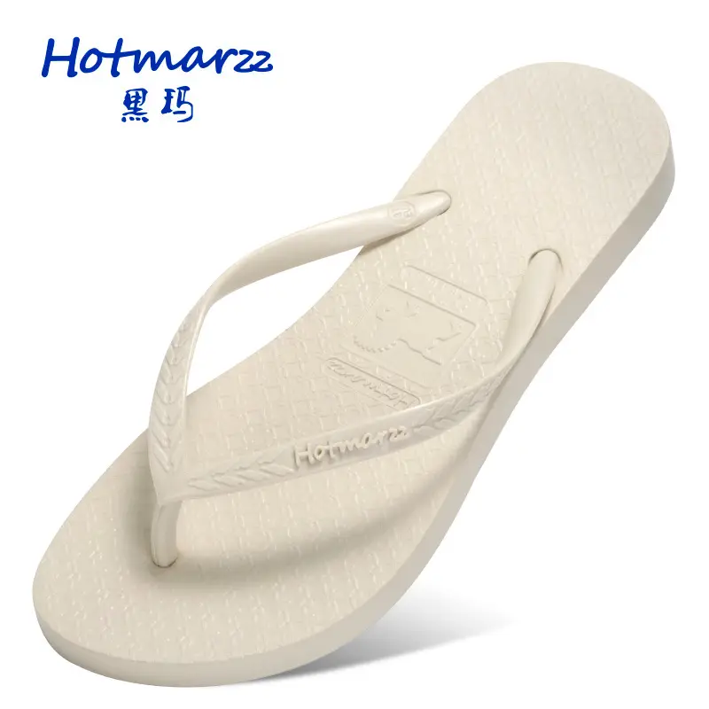 Hotmarzz Black Solid Color Flip-Flops Couple Style Beach Sandals Casual Slippers for Women Indoor Home Slippers - Image 2