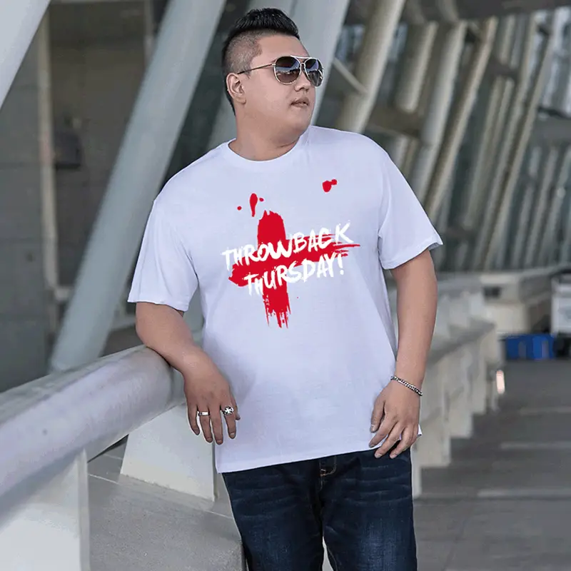 Summer Cotton Red Cross Printed T-Shirt Large