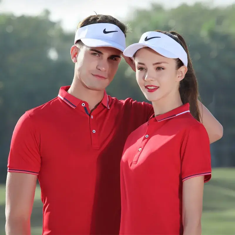 Red Polo Shirt with Logo Embroidery and Button Collar - Image 11