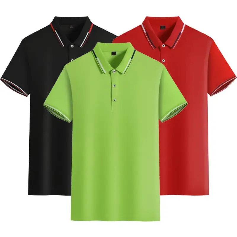 Red Polo Shirt with Logo Embroidery and Button Collar - Image 12